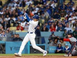 【MLB】大谷翔平、ルーキー左腕から初回“172キロ”右前安打で出塁　スミスの犠飛で生還 画像